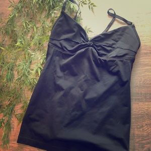 Black lulu tank with built in bodysuit